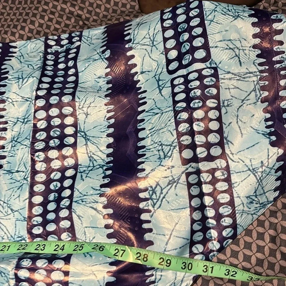 ZIXLUXE Fashion Loose Fit half Fringe Adire Kaftan | Coverup | maxi V neck dress - Picture 8 of 12